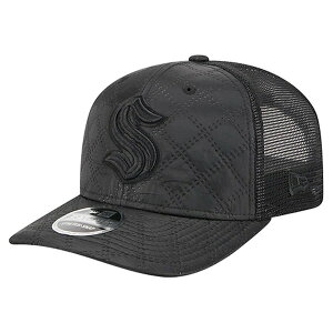 �j���[�G�� �����Y �A�N�Z�T���[ �X�q �L���e�B���O �i�C���� Men's New Era Black Seattle Kraken Quilted Nylon 9SEVENTY Adjustable Trucker Hat Black �u���b�N