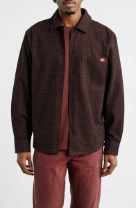 �f�B�b�L�[�Y �����Y �g�b�v�X �V���c �R�b�g�� Dickies Hendersonville Classic Fit Check Brushed Cotton Button-Up Shirt Andorra �`�F�b�N