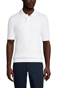 �����Y�G���h �����Y �g�b�v�X �|���V���c Lands' End School Uniform Short Sleeve Banded Bottom Polo Shirt White �z���C�g