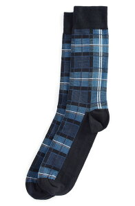 �o�u�A�[ �����Y �A���_�[�E�F�A �C�� �R�b�g�� Barbour Blyth Plaid Cotton Blend Socks Berwick Blue �u���[