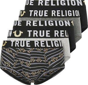 �g�D���[�����W���� �����Y �A���_�[�E�F�A �u���[�t�p���c �R�b�g�� True Religion Briefsoft Cotton Underwear Pack of 5 Black/Grey/Chacoal/Horseshoe �u���b�N
