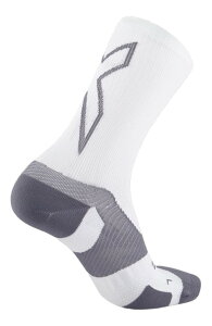2XU ���f�B�[�X �A���_�[�E�F�A �C�� 2XU Vectr Light Cushion Crew Socks White/Grey �z���C�g