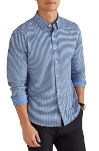 ���[�k �����Y �g�b�v�X �V���c �X�����t�B�b�g �M���K���`�F�b�N �M���K�� Rhone Commuter Slim Fit Gingham Check Performance Button-Up Shirt Navy Gingham �l�C�r�[