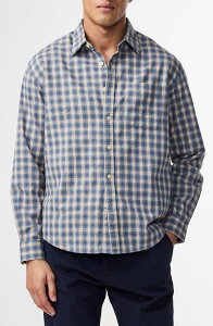 NN07 �����Y �g�b�v�X �V���c �R�b�g�� NN07 Deon 5465 Organicotton Button-Up Shirt Blue Check �u���[