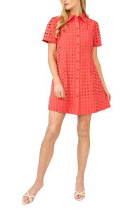 �Z�Z ���f�B�[�X �g�b�v�X �����s�[�X �~�j �V���c �R�b�g�� CeCe Cotton Eyelet Mini Shirtdress Cayenne