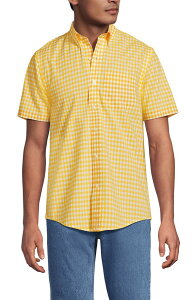 �����Y�G���h �����Y �g�b�v�X �V���c Lands' End Short Sleevessentialightweight Poplin Goldenrod Gingham