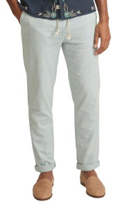 �}���[�� ���C���[ �����Y �{�g���X �J�W���A���p���c �X�g���[�g �R�b�g�� Marine Layer Saturday Slim Straight Leg Stretch Cotton Beach Pants Light Blue �u���[