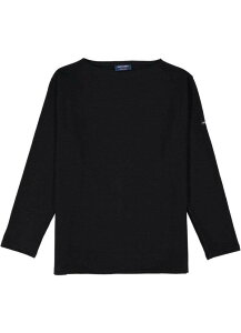 �Z�C���g�W�F�[���X ���f�B�[�X �g�b�v�X �V���c Saint James GUILDO - Boat Neck Heavyweight Breton Shirt Black �u���b�N