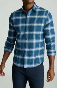�A���^�b�N�C�b�g �����Y �g�b�v�X �V���c UNTUCKit Barker Shadow Check Performance Flannel Button-Up Shirt Navy �l�C�r�[