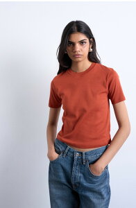 �g�b�v�V���b�v ���f�B�[�X �g�b�v�X T�V���c �R�b�g�� Topshop Everyday Shrunken Cotton T-Shirt Rust ���X�g