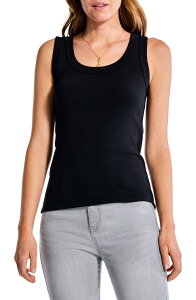 �j�b�N�v���X�]�[�C ���f�B�[�X �g�b�v�X �V���c �j�b�g NIC+ZOE Perfect Knit Rib Scoop Neck Tank Black Onyx �u���b�N