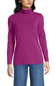 �����Y�G���h ���f�B�[�X �g�b�v�X �V���c �^�[�g���l�b�N �W���[�W�[ Lands' End Lightweight Jersey Long Sleeve Turtleneck Light Raspberry Sorbet