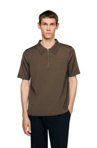�T���h�� �����Y �g�b�v�X �|���V���c �j�b�g SANDRO Knitted polo with zip collar Caramel