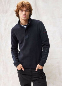 �Z�C���g�W�F�[���X �����Y �A�E�^�[ �p�[�J�[�E�X�E�F�b�g �n�[�t�W�b�v �Z�[�^�[ Saint James LOUP DE MER II - Quarter Zip Sweater Navy �l�C�r�[