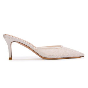 �u���b�N�X�G�[�h�X�^�W�I ���f�B�[�X �V���[�Y �T���_�� ���[�X BLACK SUEDE STUDIO Jayla 70 Lace Mule White Floralace �z���C�g