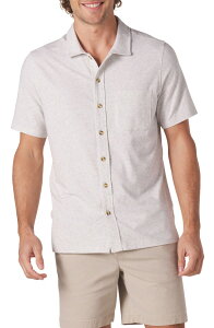 �m�[�}���u�����h �����Y �g�b�v�X �V���c �j�b�g The Normal Brand Puremesolid Short Sleeve Knit Button-Up Shirt Stone �X�g�[��