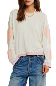 �t���[�s�[�v�� ���f�B�[�X �g�b�v�X �V���c �R�b�g�� �j�b�g Free People You're a Star Cotton Knitop Mint Heart Combo �~���g