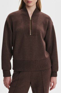 �o�[���C ���f�B�[�X �A�E�^�[ �p�[�J�[�E�X�E�F�b�g �n�[�t�W�b�v �V���c Varley Sally Half Zip Sweatshirt Coffee Bean Marl �}�[��
