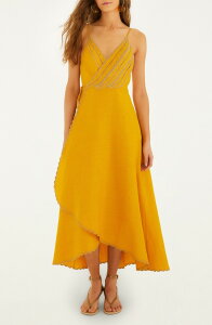 �t�@�[�� ���f�B�[�X �g�b�v�X �����s�[�X �}�L�V FARM Rio Bananas Maxi Wrap Dress Yellow �C�G���[