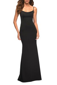 ���t�F�� ���f�B�[�X �g�b�v�X �����s�[�X �W���[�W�[ La Femme Simplelegant Long Jersey Dress with Scoop Neck Black �u���b�N