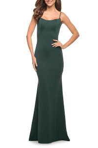 ���t�F�� ���f�B�[�X �g�b�v�X �����s�[�X �W���[�W�[ La Femme Simplelegant Long Jersey Dress with Scoop Neck Emerald �G�������h