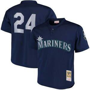 �~�b�`�F��&�l�X �����Y �g�b�v�X �V���c ���b�V�� �W���[�W�[ Men's Mitchell & Ness Ken Griffey Jr. Navy Seattle Mariners Cooperstown Collection Mesh Batting Practice Jersey Navy �l�C�r�[