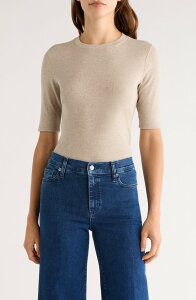�t���[�� ���f�B�[�X �g�b�v�X �V���c FRAME Theather Stretch Modal Rib Top Tabby Heather �w�U�[