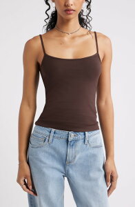 �r�[�s�[ ���f�B�[�X �g�b�v�X �V���c �R�b�g�� BP. Core Stretch Cotton Camisole Brown Coffee �u���E��