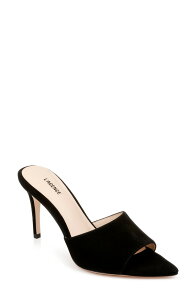 ���W�����X ���f�B�[�X �V���[�Y �q�[�� �T���_�� L'AGENCE Lolita Pointed Toe Sandal Blacksuede
