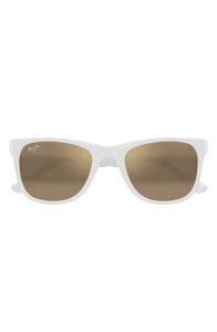 �}�E�C�W�� ���f�B�[�X �A�N�Z�T���[ �T���O���X�E�A�C�E�F�A Maui Jim Kikonia XL 56mm Wraparound Rectangular Sunglasses White �z���C�g