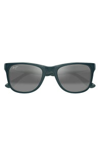 �}�E�C�W�� ���f�B�[�X �A�N�Z�T���[ �T���O���X�E�A�C�E�F�A Maui Jim Kikonia XL 53mm Wraparound Rectangular Sunglasseshiny Solid Greyish Blue/ Grey �O���[