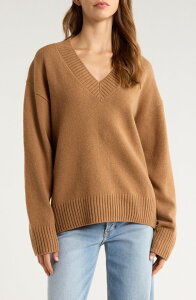 ���t�H�[���[�V���� ���f�B�[�X �A�E�^�[ �p�[�J�[�E�X�E�F�b�g �Z�[�^�[ Reformation Jadey Oversize Cashmere Sweater Camel �L������