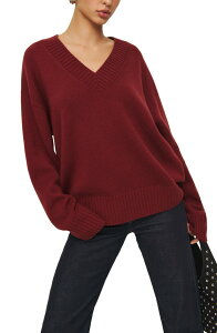 ���t�H�[���[�V���� ���f�B�[�X �A�E�^�[ �p�[�J�[�E�X�E�F�b�g �Z�[�^�[ Reformation Jadey Oversize Cashmere Sweater Chianti