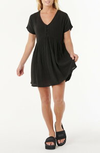 ���b�v�J�[�� ���f�B�[�X �g�b�v�X �����s�[�X �R�b�g�� Rip Curl Premium Surf Cotton Gauze Babydoll Dress Black �u���b�N