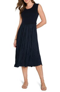 �j�b�N�v���X�]�[�C ���f�B�[�X �{�g���X �J�W���A���p���c NIC+ZOE Kira Mixed Media Dress Dark Indigo �C���f�B�S