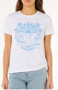 ���b�v�J�[�� ���f�B�[�X �g�b�v�X T�V���c �O���t�B�b�N Rip Curl Sun Beams Graphic T-Shirt Optical White �z���C�g