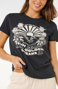 ���b�v�J�[�� ���f�B�[�X �g�b�v�X T�V���c �O���t�B�b�N Rip Curl Sun Beams Graphic T-Shirt Washed Black �u���b�N