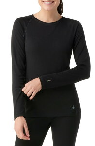 �X�}�[�g�E�[�� ���f�B�[�X �A�E�^�[ �p�[�J�[�E�X�E�F�b�g Smartwool Merino Wool Base Layer Crew Top Black �u���b�N