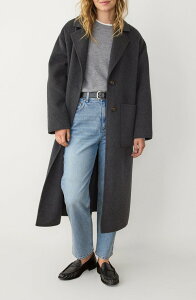 �}���[�� ���C���[ ���f�B�[�X �A�E�^�[ �W���P�b�g�E�u���]�� �R�[�g Marine Layer Colette Oversize Longline Coat Charcoal Heather �`���R�[��