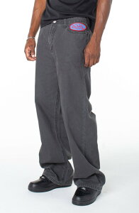 �t�H���_�b�` �����Y �{�g���X �J�W���A���p���c �R���g���X�g �O���t�B�b�N Von Dutch Baggy Contrast Graphic Patch Straight Reaper Pant Moonless Night