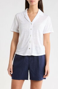 �g�b�~�[�o�n�} ���f�B�[�X �g�b�v�X �V���c ���l�� Tommy Bahama Linnea Linen Camp Shirt White �z���C�g