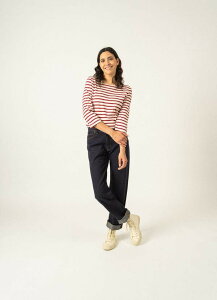 �Z�C���g�W�F�[���X ���f�B�[�X �g�b�v�X �V���c Saint James GALATHEE II - Sleeve Breton Striped Top Ecru/Maroon �G�N����