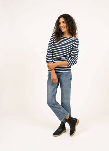 �Z�C���g�W�F�[���X ���f�B�[�X �g�b�v�X �V���c Saint James GALATHEE II - Sleeve Breton Striped Top Navy/Ecru �G�N����