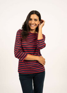 �Z�C���g�W�F�[���X ���f�B�[�X �g�b�v�X �V���c Saint James GALATHEE II - Sleeve Breton Striped Top Navy/Red �l�C�r�[