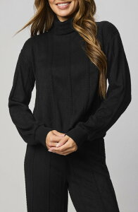 �X�v�����f�B�b�g ���f�B�[�X �A�E�^�[ �p�[�J�[�E�X�E�F�b�g �^�[�g���l�b�N Splendid Cable Lounge Turtleneck Top Black �u���b�N