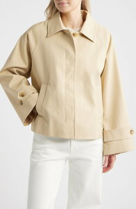 �}���S ���f�B�[�X �A�E�^�[ �W���P�b�g�E�u���]�� �R�b�g�� �R�[�g MANGO Cuba Oversize Short Cotton Trench Coat Beige �x�[�W��