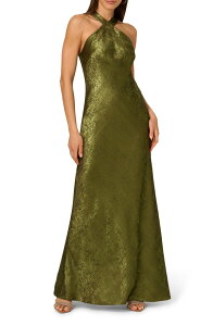 �A�h���A�i �p�y�� ���f�B�[�X �g�b�v�X �����s�[�X Adrianna Papell Foiled Trumpet Gown Dark Olive �I���[�u