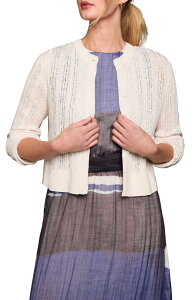 �j�b�N�v���X�]�[�C ���f�B�[�X �A�E�^�[ �p�[�J�[�E�X�E�F�b�g �J�[�f�B�K�� NIC+ZOE Pointelle Stitch Cardigan Coconut