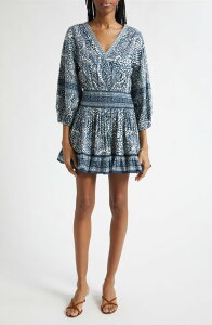 ���C�~�[ �u���b�N ���f�B�[�X �g�b�v�X �����s�[�X �v�����g �~�j �R�b�g�� Ramy Brook April Mixed Print Cotton Minidress Navy Dot �l�C�r�[