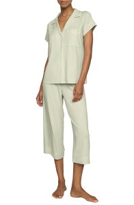 �G�o�[�W�F�C ���f�B�[�X �A���_�[�E�F�A �i�C�g�E�F�A �N���b�v�h Eberjey Gisele Short Sleeve Cropped Pajamaseafoam/Ivory �A�C�{���[